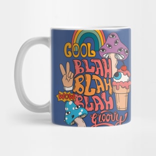 Blah Blah Blah Trippy Mushroom Mug